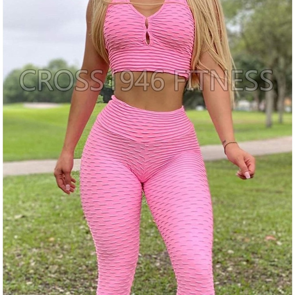 Hot pink yoga pants